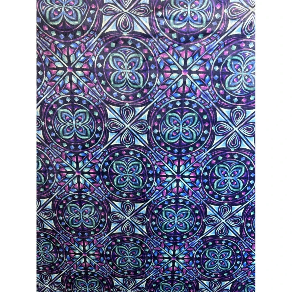 Sew Sweet Minky Designs 70x58 Blanket Purple Blue Stained Glass Mandala NEW